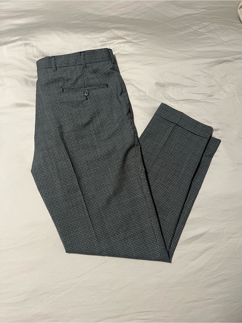 Brooks Brothers Regent Fit Wool Dress Pants Grey Houndstooth W34